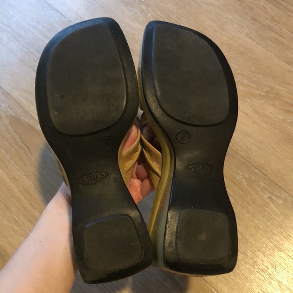 Vintage Y2K platform sandals slip on heels rose 7 - Picture 9 of 13